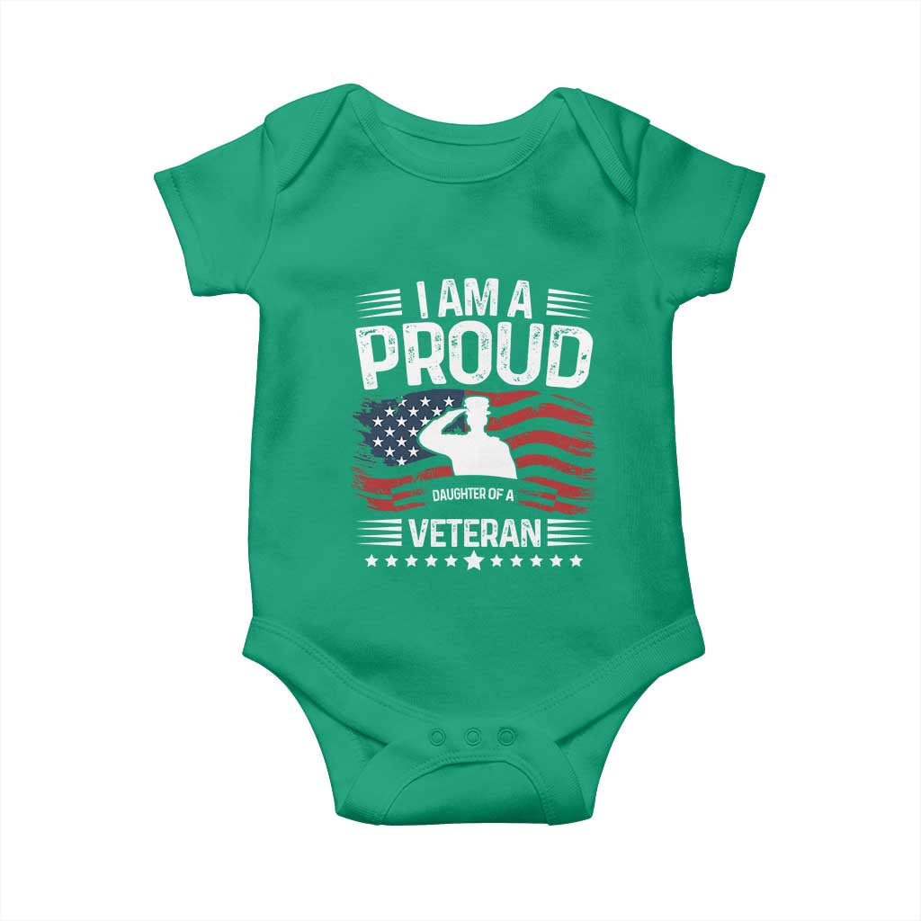 Proud Daughter Veteran Nothing Scares Baby Onesie Military Family Pride American Flag
