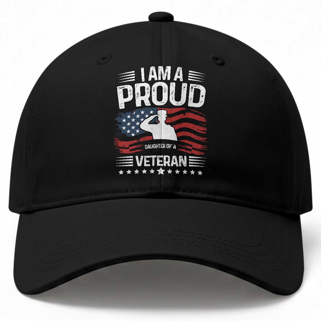 Proud Daughter Veteran Nothing Scares Baseball Cap Military Family Pride American Flag TS14 Print Your Wear
