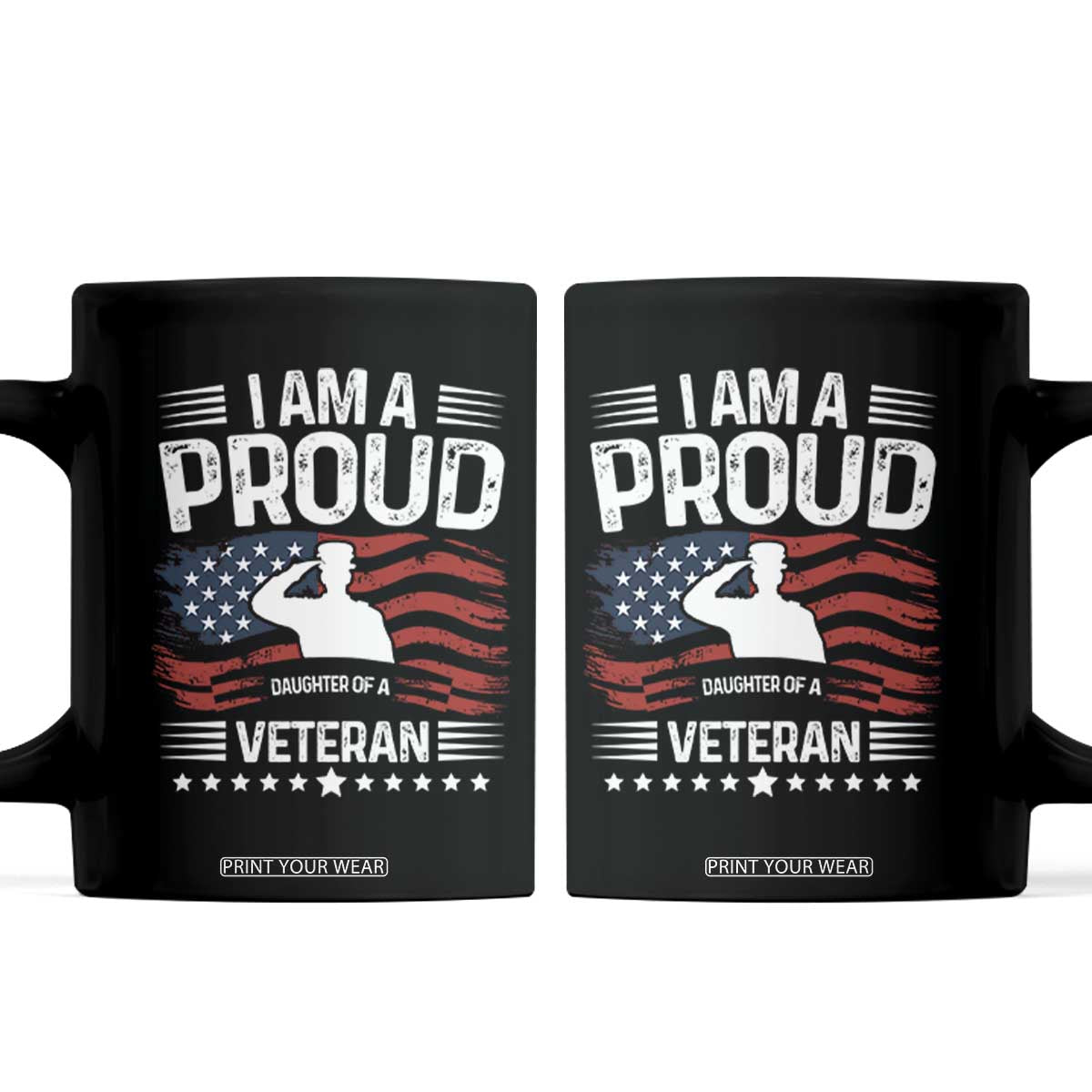 Proud Daughter Veteran Nothing Scares Coffee Mug Military Family Pride American Flag