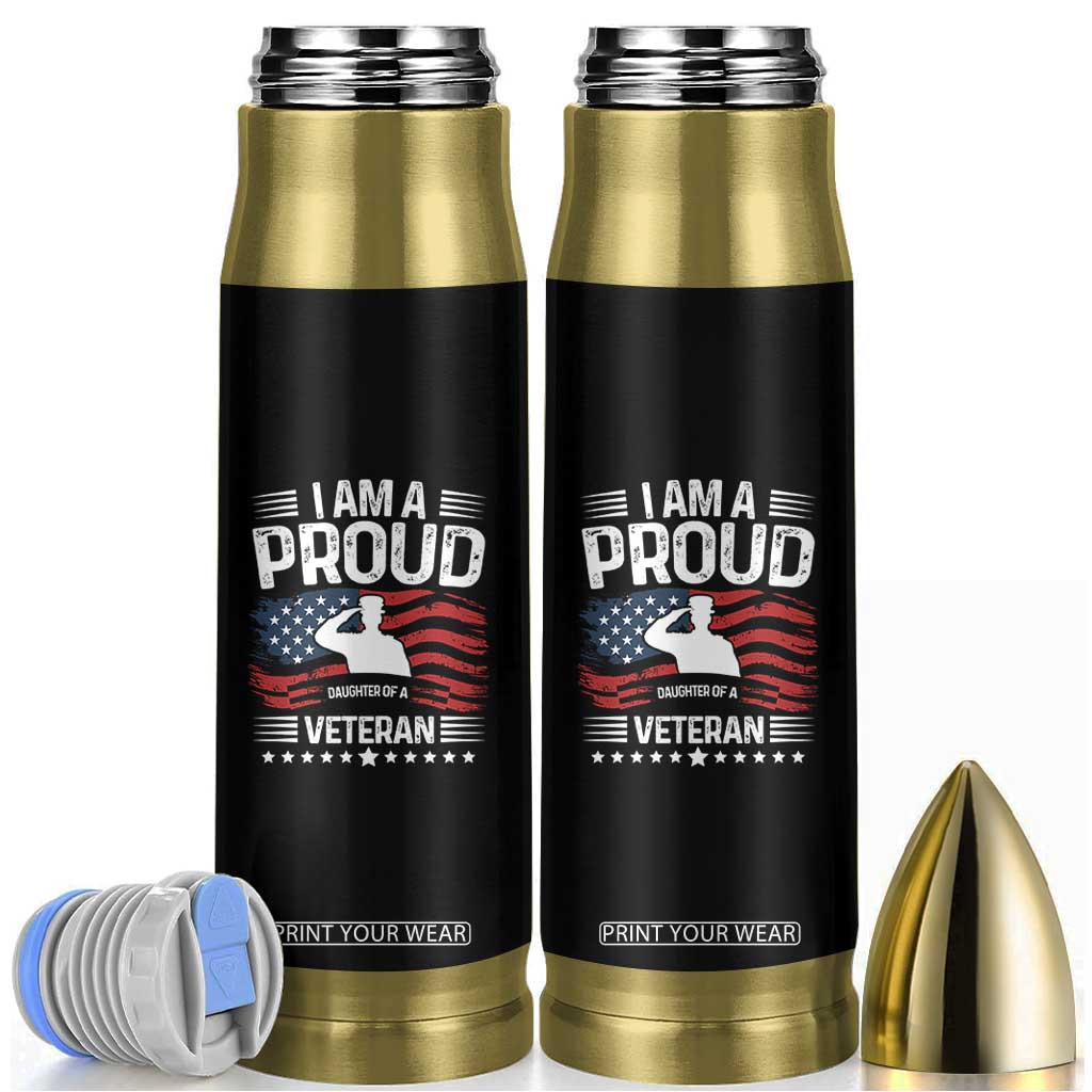 Proud Daughter Veteran Nothing Scares Bullet Tumbler Military Family Pride American Flag TS14 Black Print Your Wear