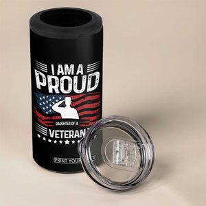 Proud Daughter Veteran Nothing Scares 4 in 1 Can Cooler Tumbler Military Family Pride American Flag TS14 Print Your Wear