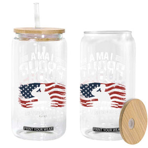 Proud Daughter Veteran Nothing Scares Glass Can Military Family Pride American Flag