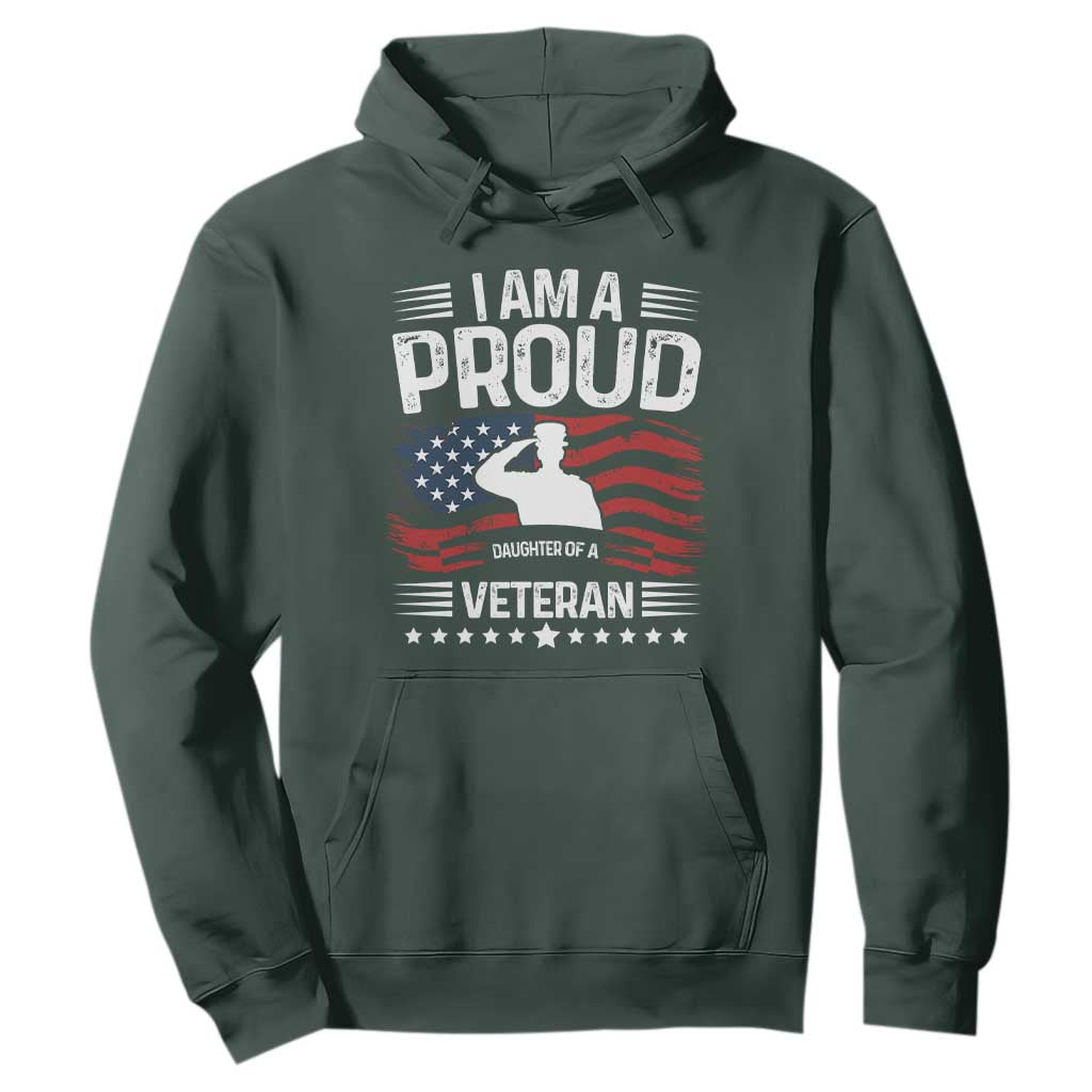 Proud Daughter Veteran Nothing Scares Hoodie Military Family Pride American Flag