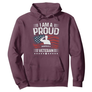 Proud Daughter Veteran Nothing Scares Hoodie Military Family Pride American Flag