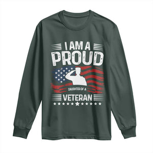 Proud Daughter Veteran Nothing Scares Long Sleeve Shirt Military Family Pride American Flag