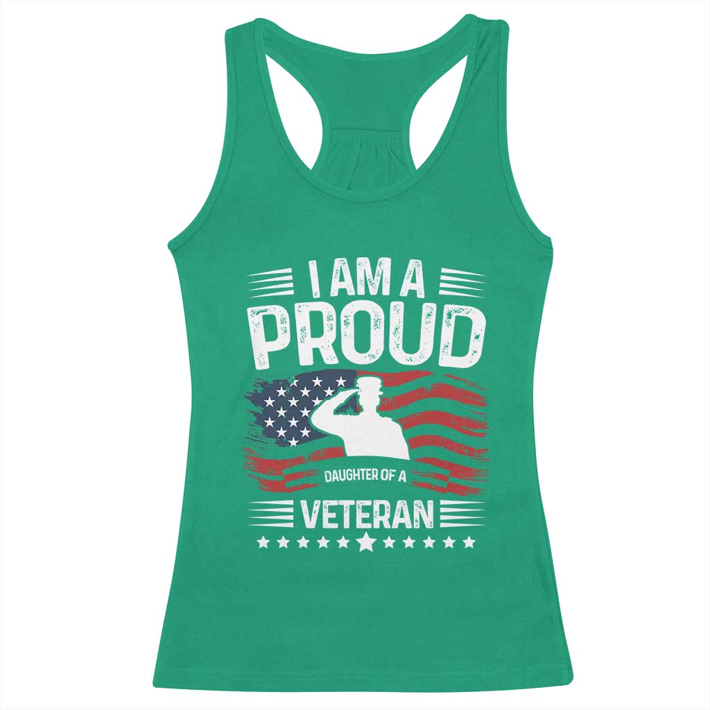 Proud Daughter Veteran Nothing Scares Racerback Tank Top Military Family Pride American Flag