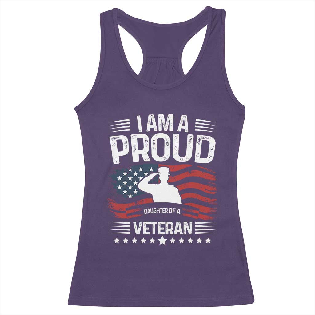 Proud Daughter Veteran Nothing Scares Racerback Tank Top Military Family Pride American Flag