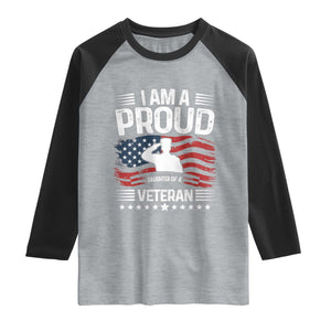 Proud Daughter Veteran Nothing Scares Raglan Shirt Military Family Pride American Flag TS14 Heather Gray Black Print Your Wear