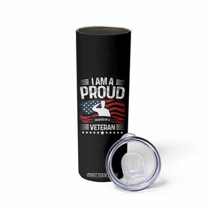 Proud Daughter Veteran Nothing Scares Skinny Tumbler Military Family Pride American Flag