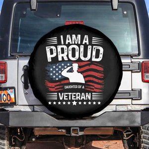 Proud Daughter Veteran Nothing Scares Spare Tire Cover Military Family Pride American Flag