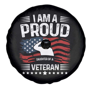 Proud Daughter Veteran Nothing Scares Spare Tire Cover Military Family Pride American Flag