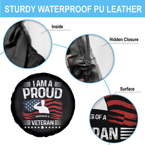 Proud Daughter Veteran Nothing Scares Spare Tire Cover Military Family Pride American Flag