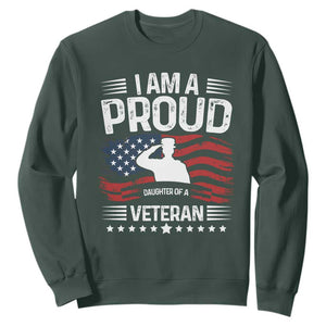Proud Daughter Veteran Nothing Scares Sweatshirt Military Family Pride American Flag