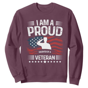 Proud Daughter Veteran Nothing Scares Sweatshirt Military Family Pride American Flag