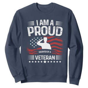 Proud Daughter Veteran Nothing Scares Sweatshirt Military Family Pride American Flag