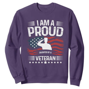 Proud Daughter Veteran Nothing Scares Sweatshirt Military Family Pride American Flag