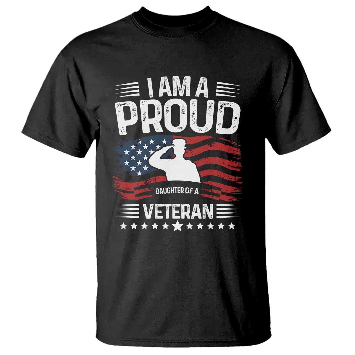Proud Daughter Veteran Nothing Scares T Shirt Military Family Pride American Flag