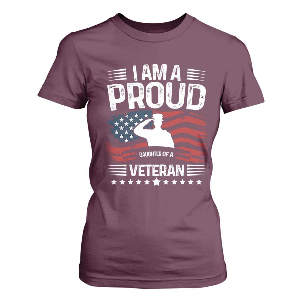 Proud Daughter Veteran Nothing Scares T Shirt For Women Military Family Pride American Flag