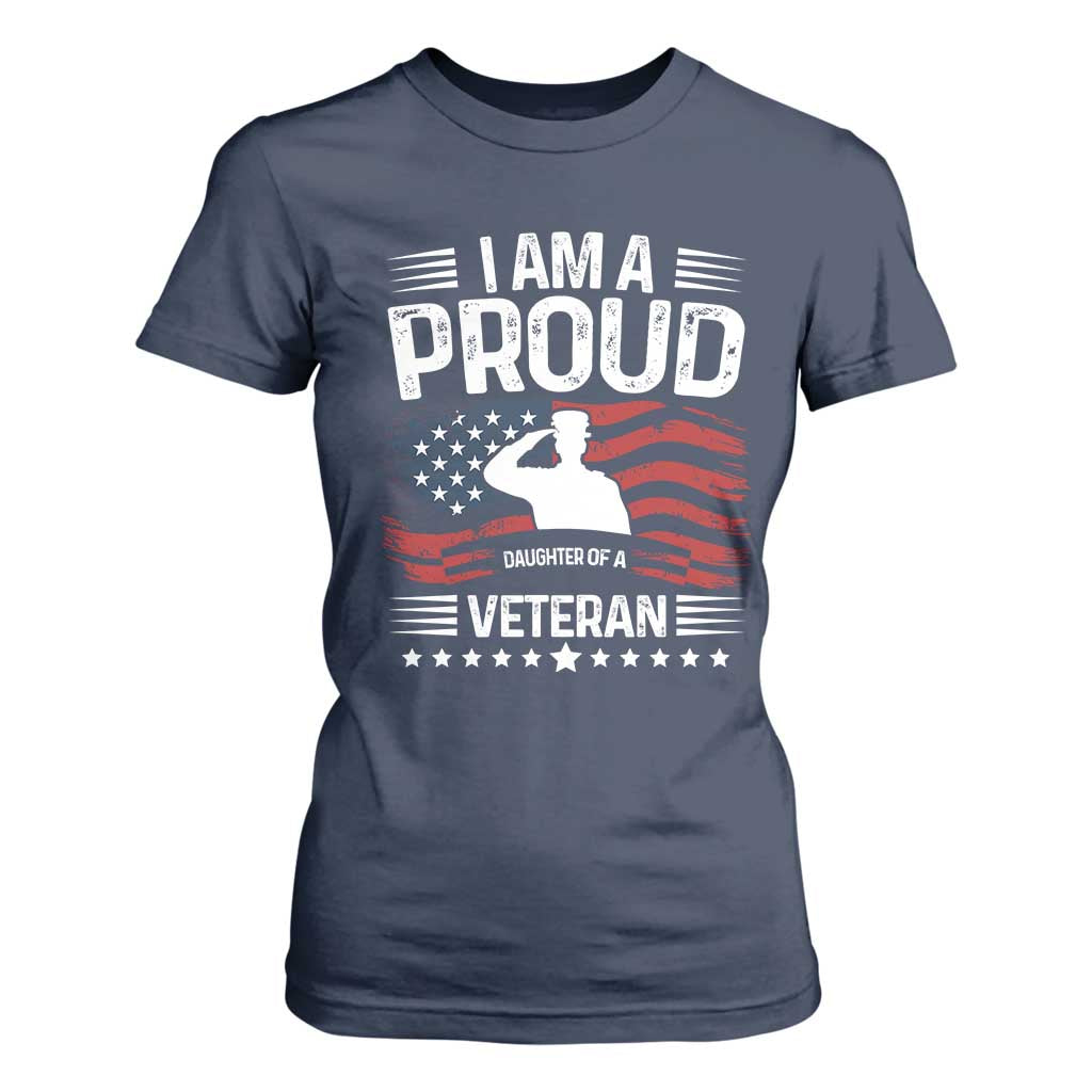 Proud Daughter Veteran Nothing Scares T Shirt For Women Military Family Pride American Flag