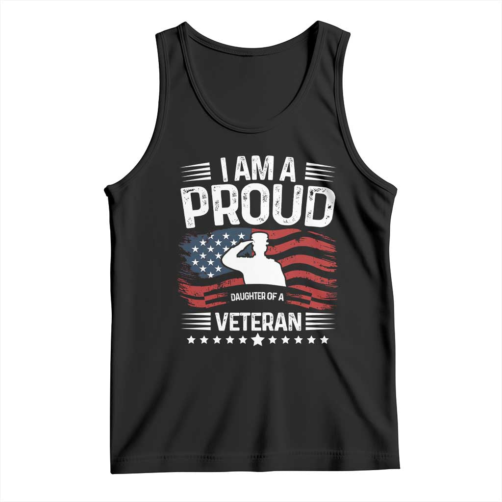 Proud Daughter Veteran Nothing Scares Tank Top Military Family Pride American Flag