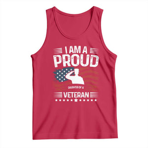Proud Daughter Veteran Nothing Scares Tank Top Military Family Pride American Flag