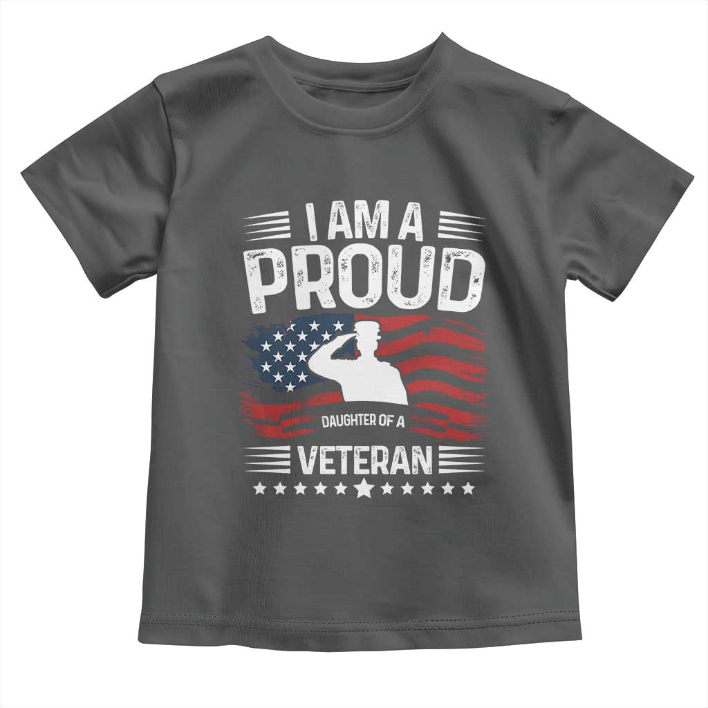Proud Daughter Veteran Nothing Scares Toddler T Shirt Military Family Pride American Flag