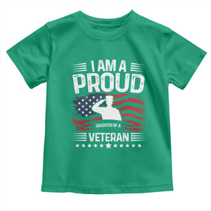 Proud Daughter Veteran Nothing Scares Toddler T Shirt Military Family Pride American Flag