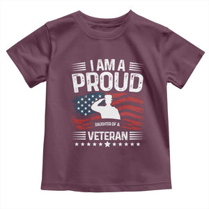 Proud Daughter Veteran Nothing Scares Toddler T Shirt Military Family Pride American Flag