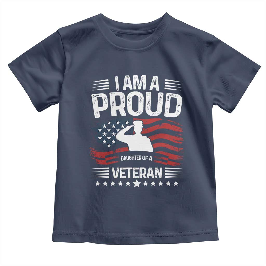 Proud Daughter Veteran Nothing Scares Toddler T Shirt Military Family Pride American Flag