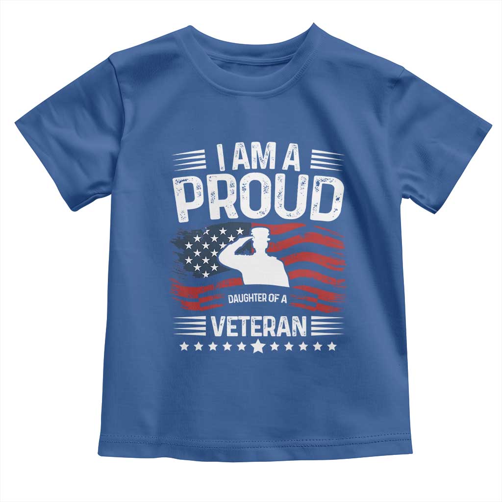 Proud Daughter Veteran Nothing Scares Toddler T Shirt Military Family Pride American Flag