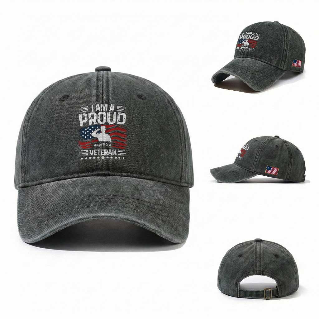 Proud Daughter Veteran Nothing Scares Washed Cotton Baseball Cap Military Family Pride American Flag