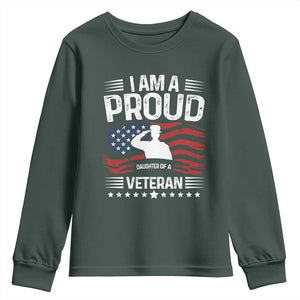 Proud Daughter Veteran Nothing Scares Youth Sweatshirt Military Family Pride American Flag