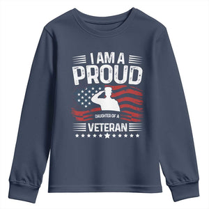 Proud Daughter Veteran Nothing Scares Youth Sweatshirt Military Family Pride American Flag