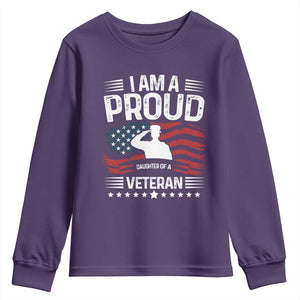Proud Daughter Veteran Nothing Scares Youth Sweatshirt Military Family Pride American Flag