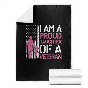 Proud Daughter Veteran Nothing Scares Throw Blanket Patriotic Military Family Support