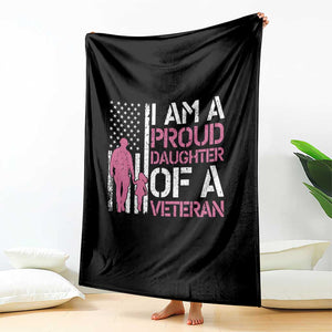 Proud Daughter Veteran Nothing Scares Throw Blanket Patriotic Military Family Support
