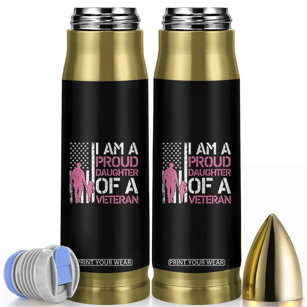 Proud Daughter Veteran Nothing Scares Bullet Tumbler Patriotic Military Family Support TS14 Black Print Your Wear