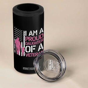 Proud Daughter Veteran Nothing Scares 4 in 1 Can Cooler Tumbler Patriotic Military Family Support