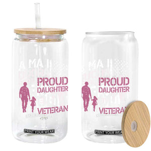 Proud Daughter Veteran Nothing Scares Glass Can Patriotic Military Family Support