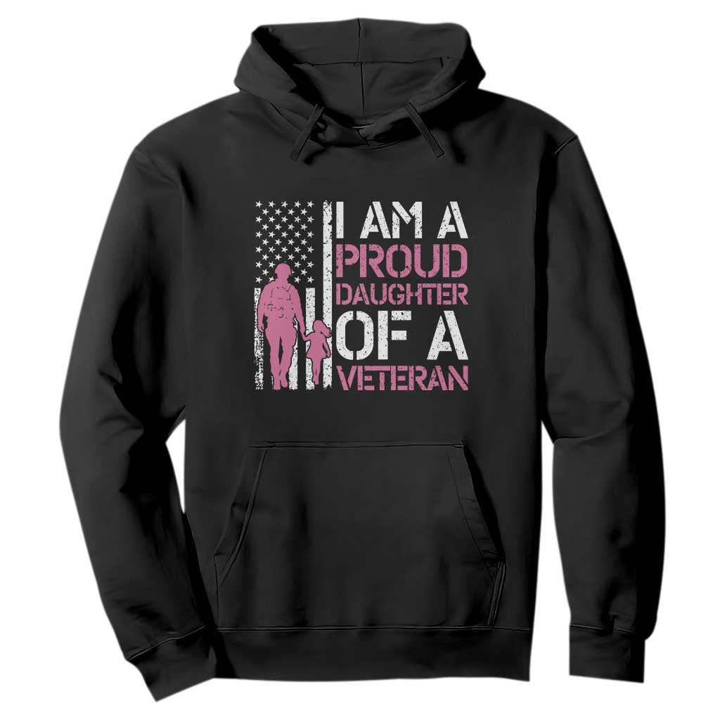 Proud Daughter Veteran Nothing Scares Hoodie Patriotic Military Family Support TS14 Black Print Your Wear