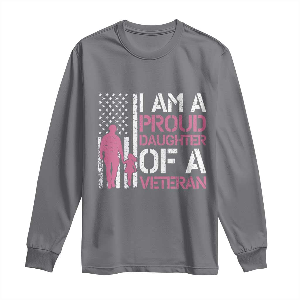 Proud Daughter Veteran Nothing Scares Long Sleeve Shirt Patriotic Military Family Support