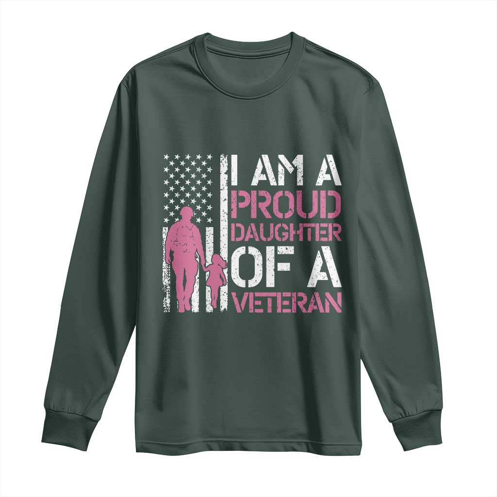 Proud Daughter Veteran Nothing Scares Long Sleeve Shirt Patriotic Military Family Support