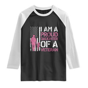 Proud Daughter Veteran Nothing Scares Raglan Shirt Patriotic Military Family Support