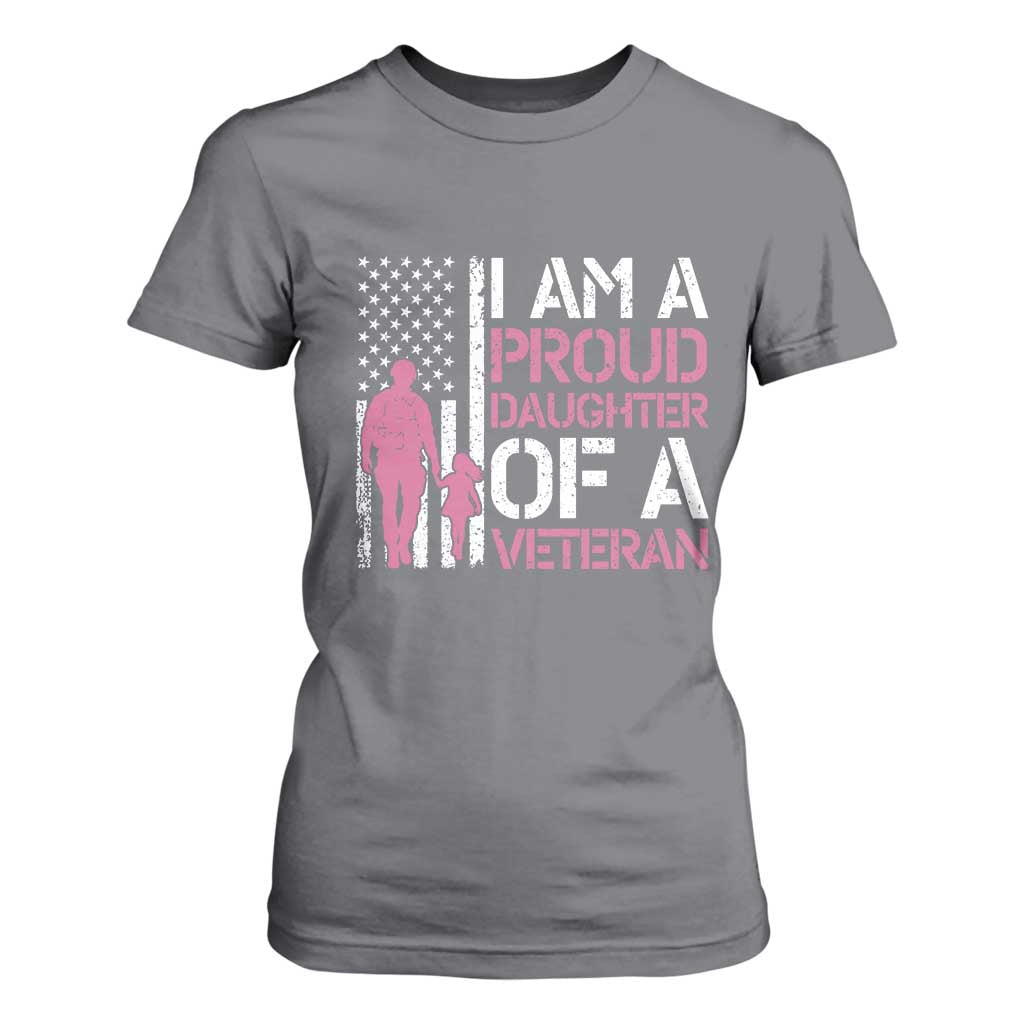 Proud Daughter Veteran Nothing Scares T Shirt For Women Patriotic Military Family Support TS14 Charcoal Print Your Wear