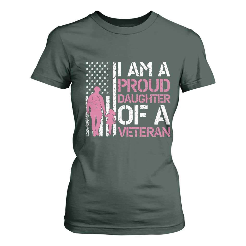 Proud Daughter Veteran Nothing Scares T Shirt For Women Patriotic Military Family Support TS14 Dark Forest Green Print Your Wear