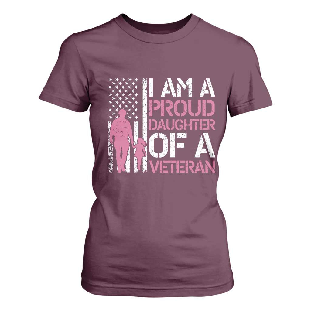 Proud Daughter Veteran Nothing Scares T Shirt For Women Patriotic Military Family Support TS14 Maroon Print Your Wear