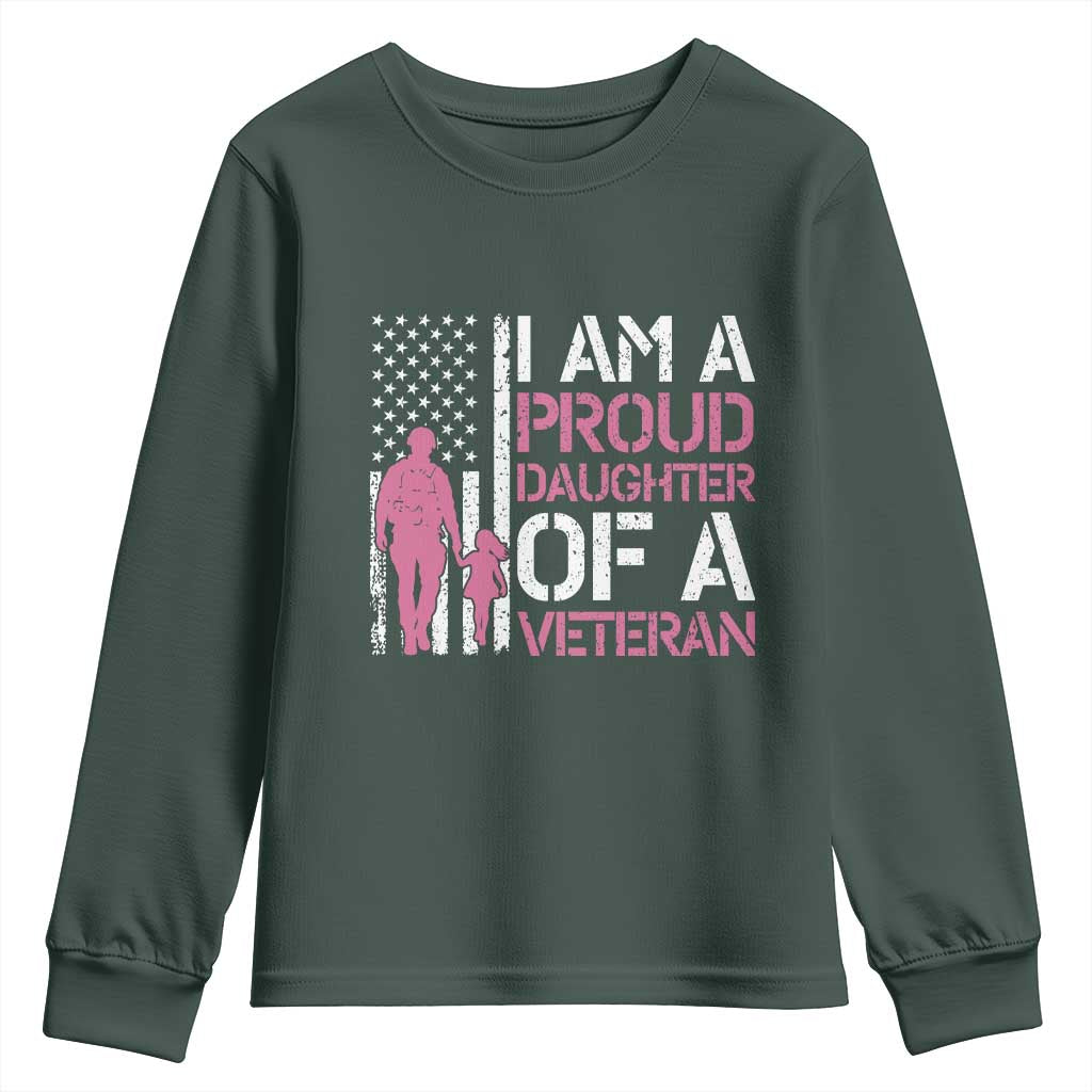 Proud Daughter Veteran Nothing Scares Youth Sweatshirt Patriotic Military Family Support