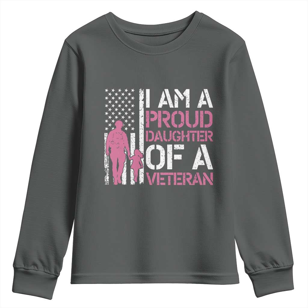 Proud Daughter Veteran Nothing Scares Youth Sweatshirt Patriotic Military Family Support