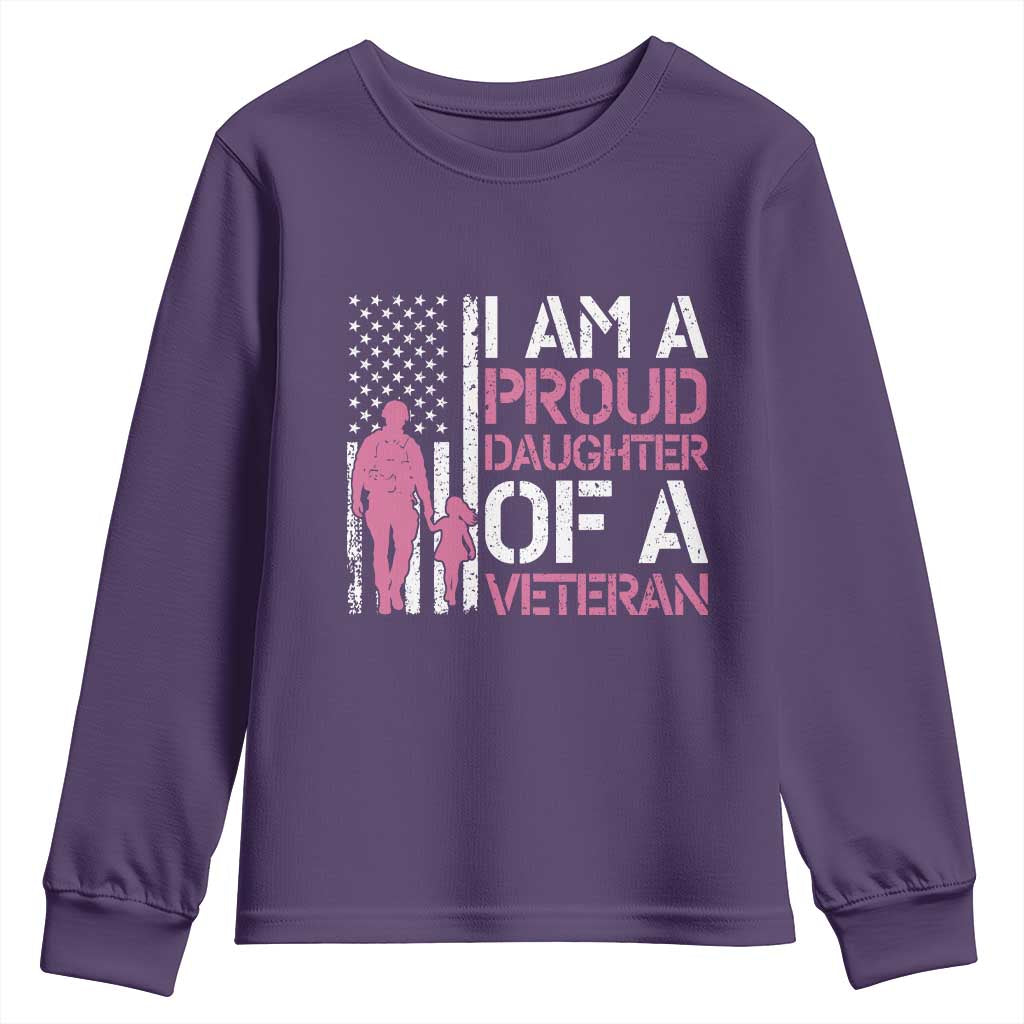 Proud Daughter Veteran Nothing Scares Youth Sweatshirt Patriotic Military Family Support