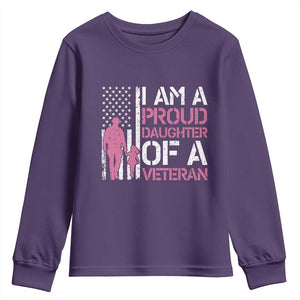 Proud Daughter Veteran Nothing Scares Youth Sweatshirt Patriotic Military Family Support
